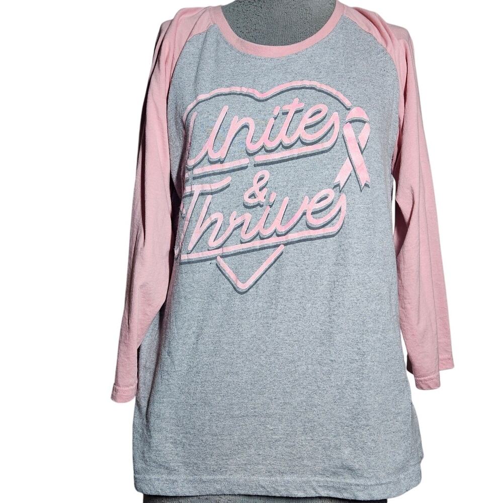 Unite and Thrive Breast Cancer Support Cotton Blend Tee Size Large